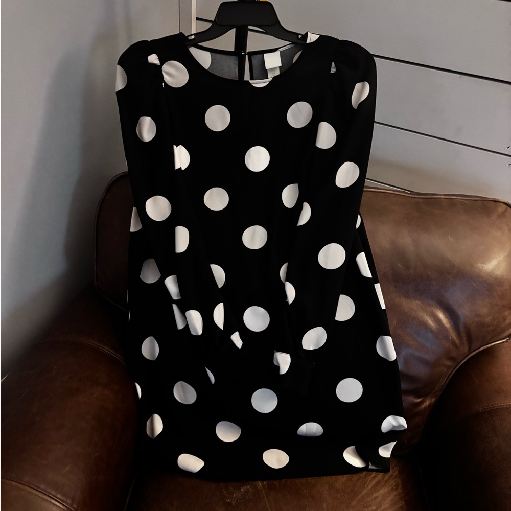 H&M Black Dress with White Polka Dots